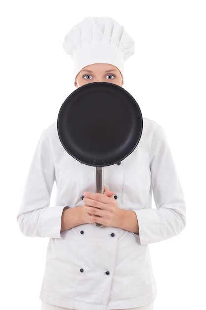 Kucharz trzymający patelnię